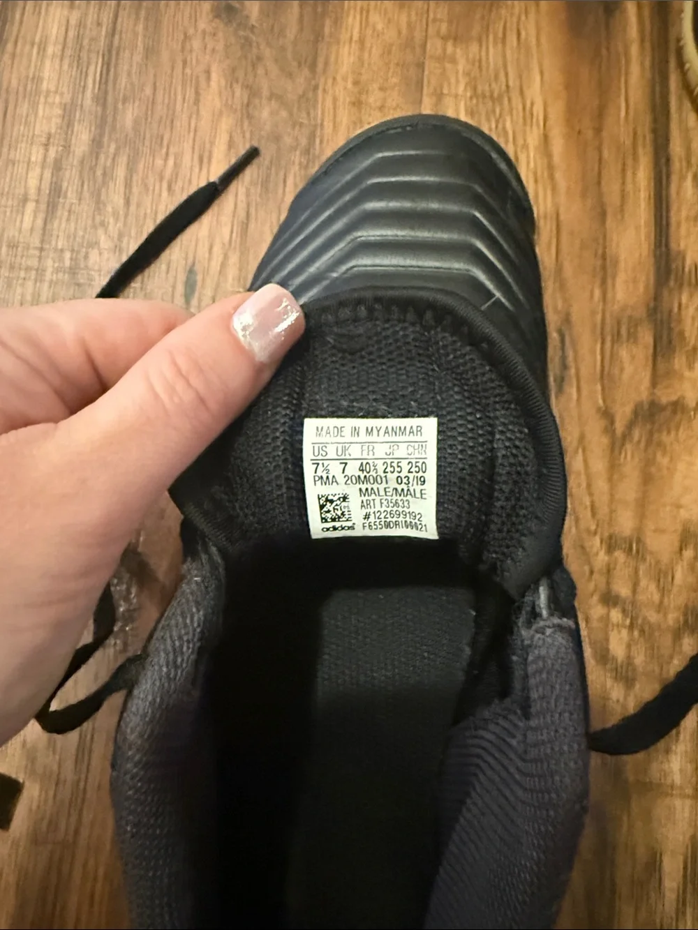adidas Predator Indoor Soccer Shoes Black with Gum